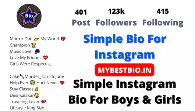 Simple Instagram Bio For Boys Girls